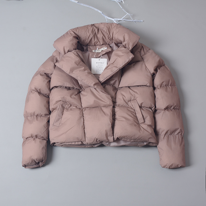 新款翻領棉衣棉服女冬短款冬季加厚純色顯瘦小棉襖麵包服女上衣新批發・進口・工廠・代買・代購
