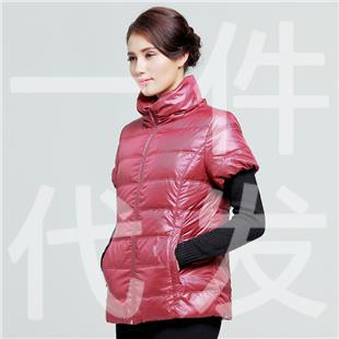 中老年羽絨馬甲媽媽羽絨衣短袖外穿女式馬夾有加肥加大碼工廠,批發,進口,代購