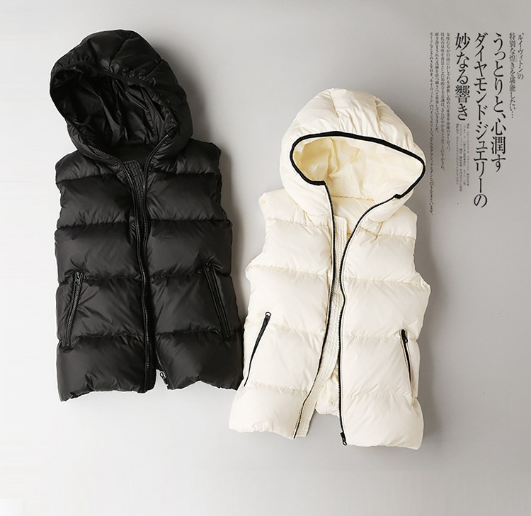 新款一件代發高端白鵝絨高品質連帽輕盈麵包服羽絨背心馬甲PY036工廠,批發,進口,代購
