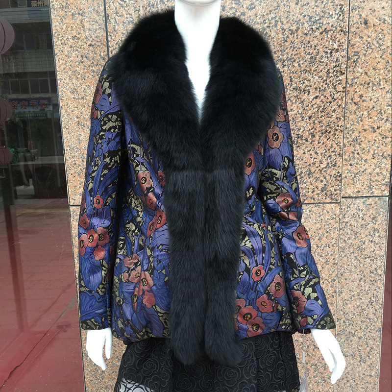 真皮綿羊皮羽絨棉服女 時尚狐貍毛領女式皮草外套 2016新款批發・進口・工廠・代買・代購