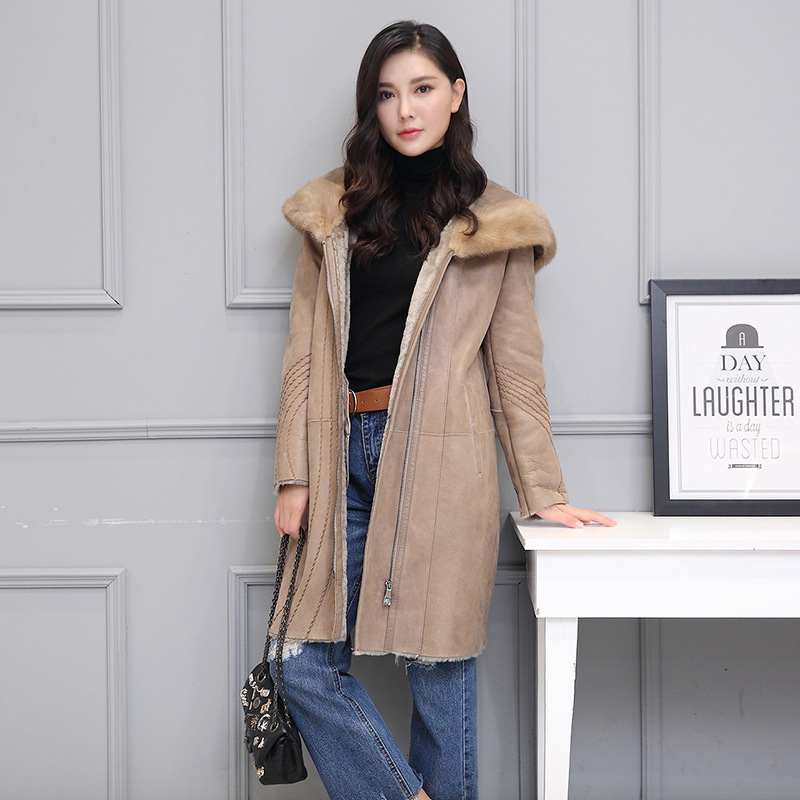 2016新款美利奴皮毛一體女外套 高端定製皮草大衣女 630工廠,批發,進口,代購