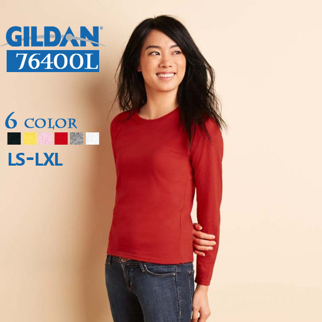 gildan傑丹76400L女款純棉長袖T恤衫廣告衫吉爾丹空白文化衫工廠,批發,進口,代購