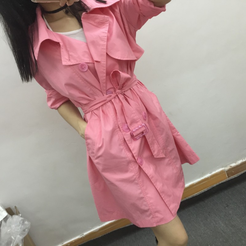 現貨韓國代購Party系帶貓咪刺繡粉色風衣外套批發・進口・工廠・代買・代購