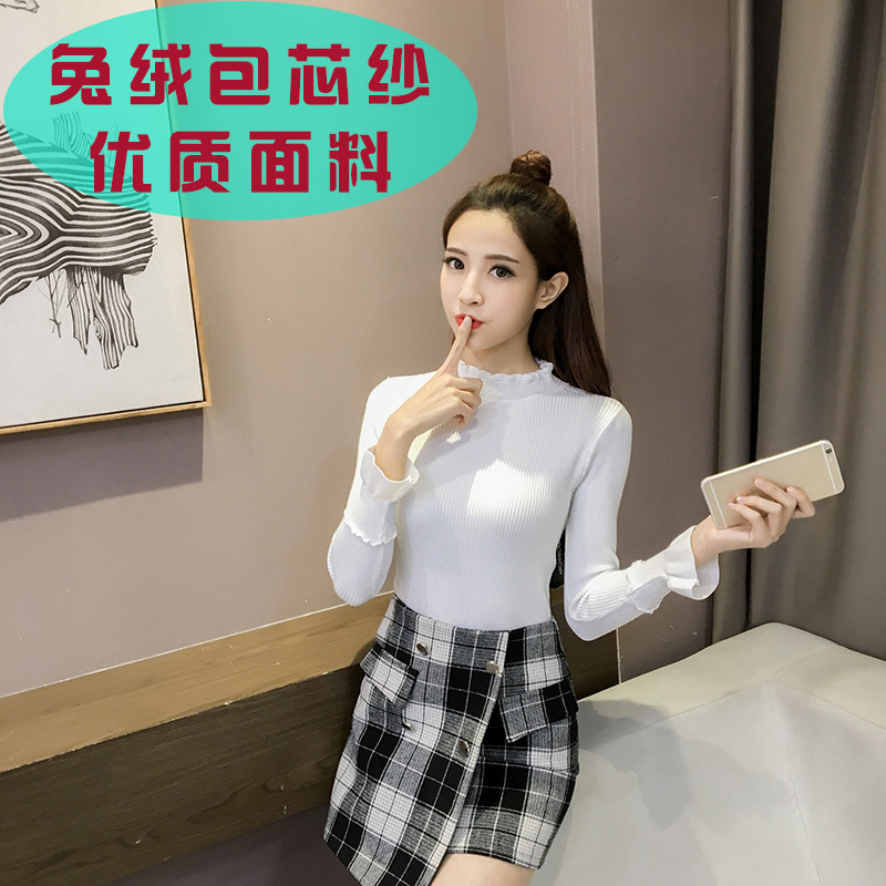 美美的夏夏雙十一超值回饋百搭超柔軟袖口細節小高領針織上衣批發・進口・工廠・代買・代購