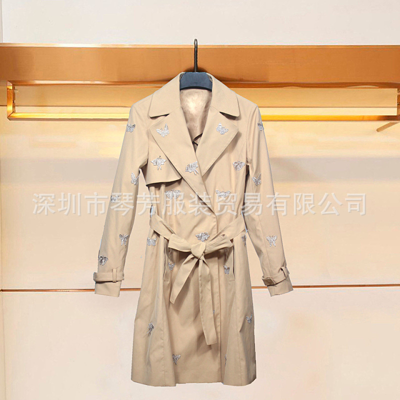 2016秋裝新品 可可尼同款配腰帶修身中長款風衣大衣26307B122108C批發・進口・工廠・代買・代購