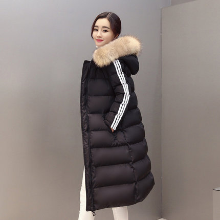 2016年韓版新款女式棉衣加厚過膝修身保暖連帽真毛領女羽絨棉服女工廠,批發,進口,代購