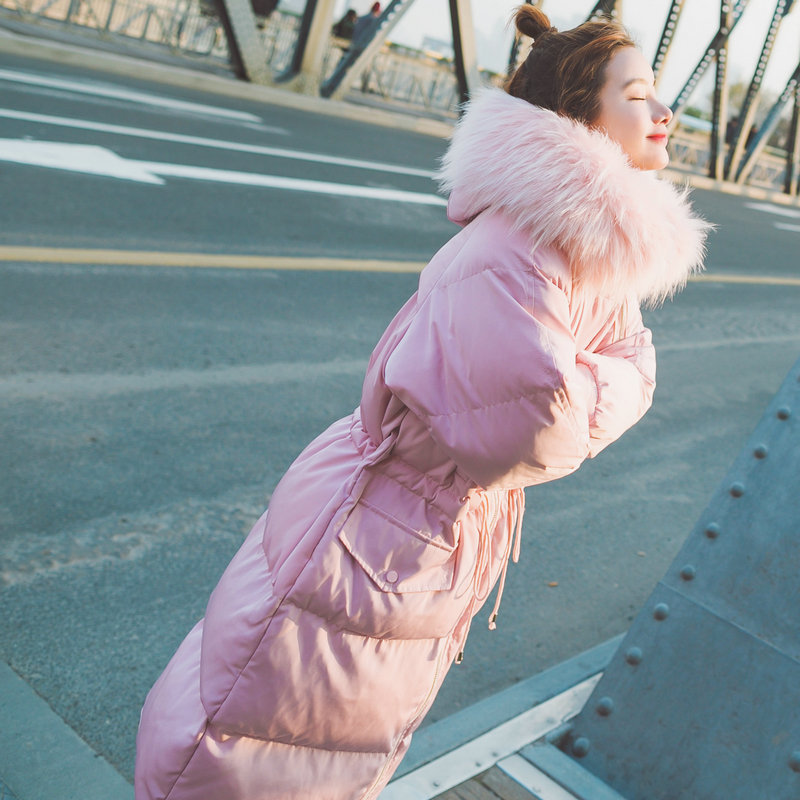 加厚收腰中長款棉衣2016冬季新款女棉衣外套連帽抽繩棉服女大毛領工廠,批發,進口,代購