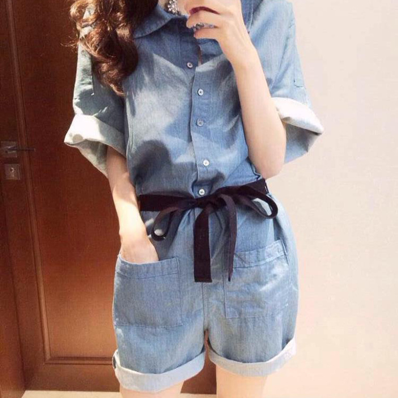 2016夏季新款女裝套裝連身褲顯瘦褲子高腰牛仔短褲6606批發・進口・工廠・代買・代購