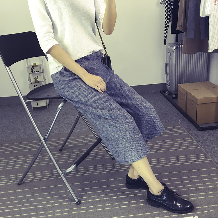 2016韓國棉麻七分闊腿褲女春夏閒闊腿褲直筒西裝褲女款內搭褲批發批發・進口・工廠・代買・代購