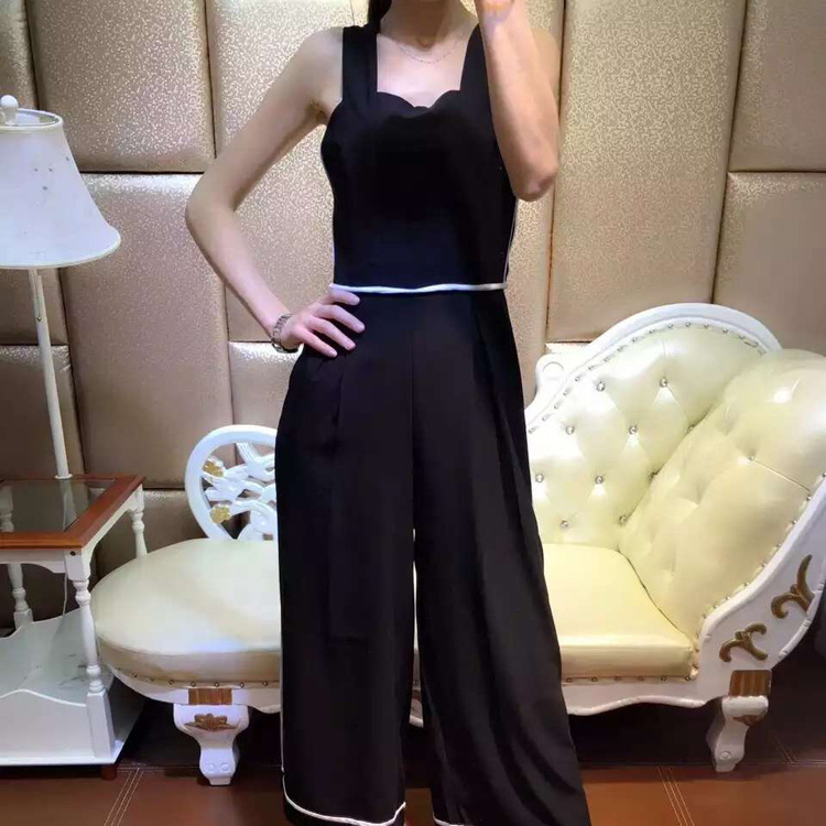 AK753 美物志2016年夏季新款撞色條紋闊腿連身褲爆款熱銷中代發工廠,批發,進口,代購