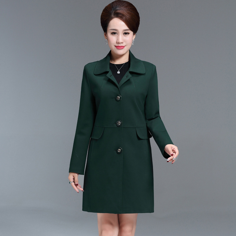 中老年春秋裝女裝風衣外套媽媽裝中長款長袖時尚修身顯瘦大碼上衣工廠,批發,進口,代購