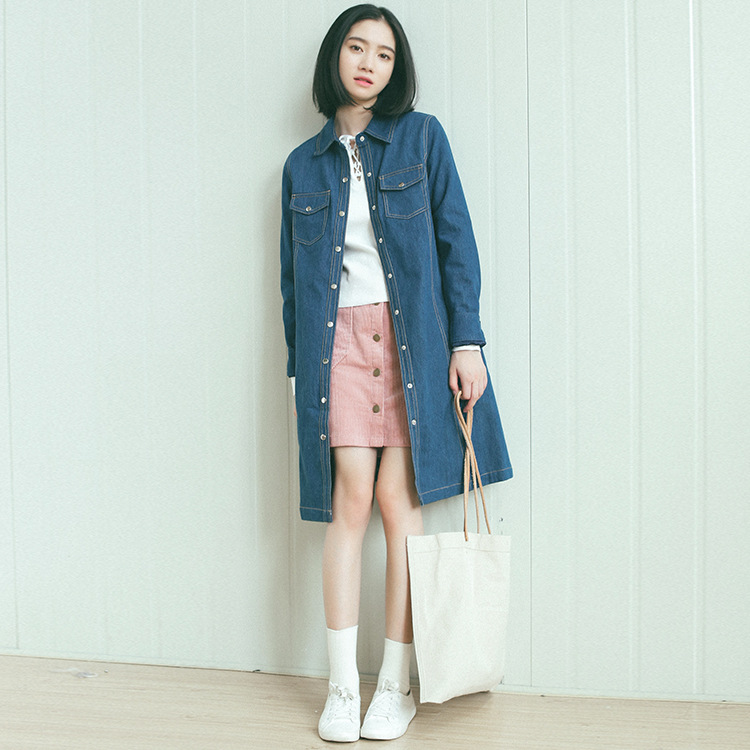 2016秋季新款米老鼠卡通棒球服中長款學生修身時尚休閒外套女風衣批發・進口・工廠・代買・代購