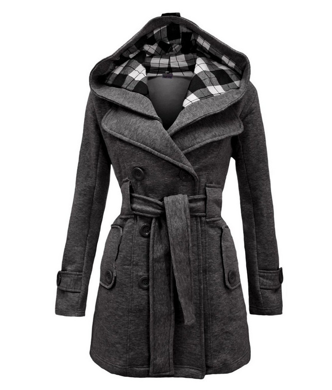 歐洲站女裝 2015秋季新款時尚修身雙排扣純棉中長款大衣女式外套工廠,批發,進口,代購