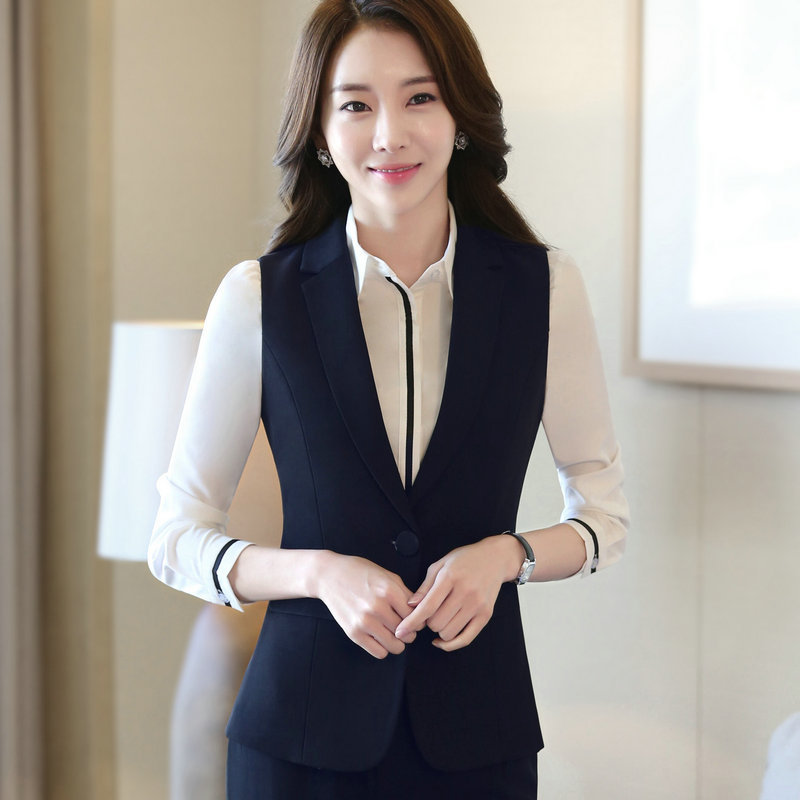 2017新款韓版高檔時尚職業背心女士套裙大碼工作服 免費代理3162工廠,批發,進口,代購