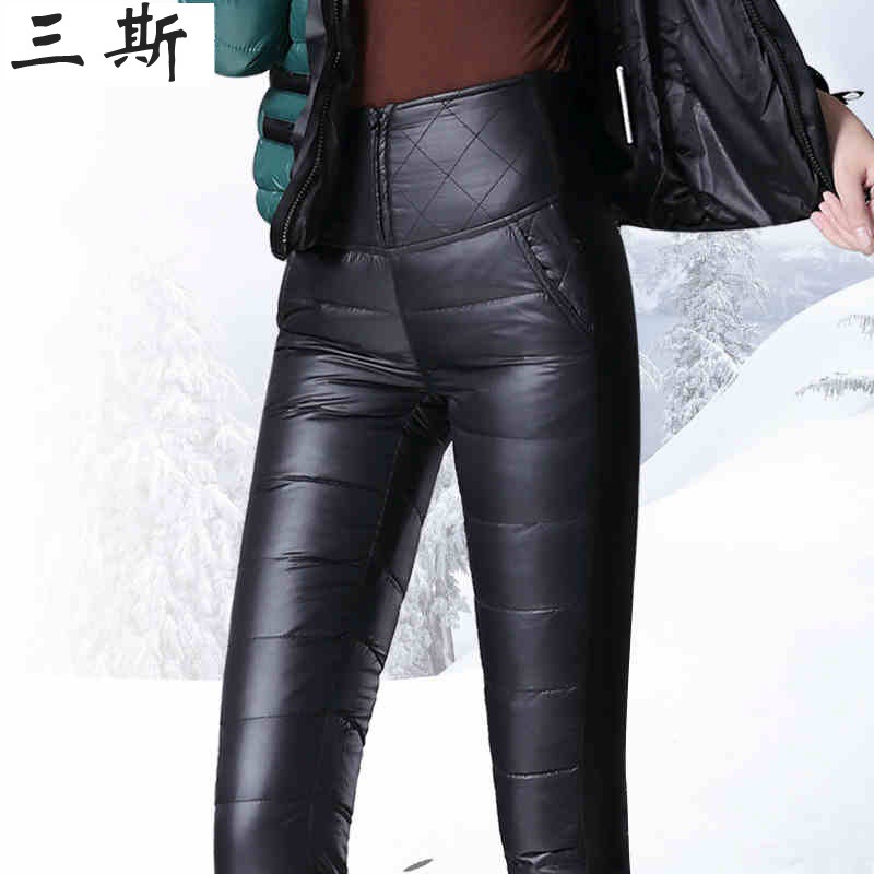 新款冬季女式媽媽羽絨棉褲中老年外穿高腰加厚大碼女士保暖褲批發批發・進口・工廠・代買・代購