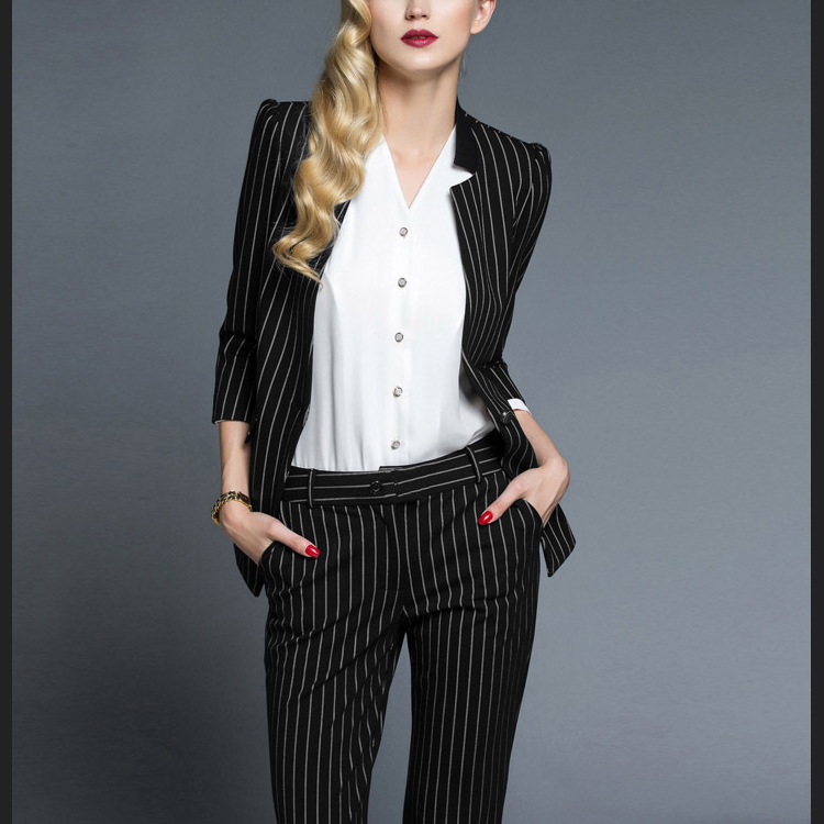 廠傢專業定製職業裝女裝女褲套裝女士黑色西服西裝套褲訂製工作服批發・進口・工廠・代買・代購