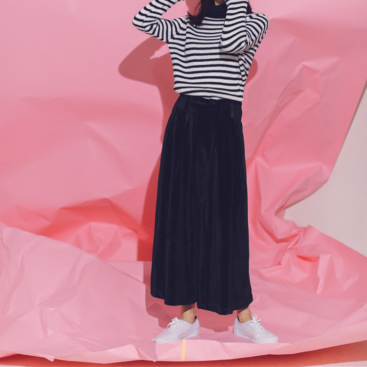 2016冬季新品韓版寬松高腰韓國絨褶皺闊腿褲九分褲女批發・進口・工廠・代買・代購