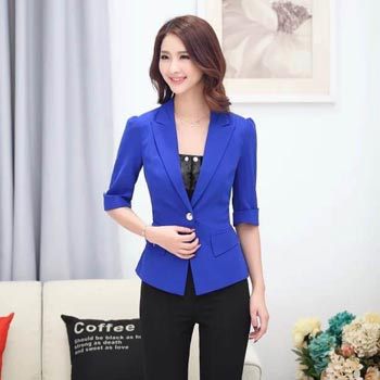 工作服定做 中袖職業裝女襯衣新款辦公室純色服裝文員職業套裝工廠,批發,進口,代購