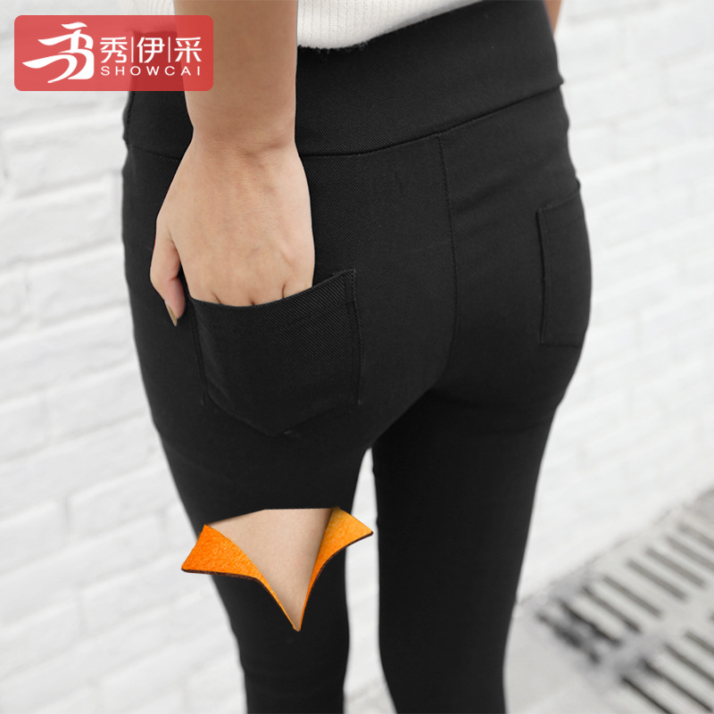 加絨加厚內搭褲秋冬款外穿長褲高腰彈力鉛筆褲冬季女褲冬天小腳褲批發・進口・工廠・代買・代購