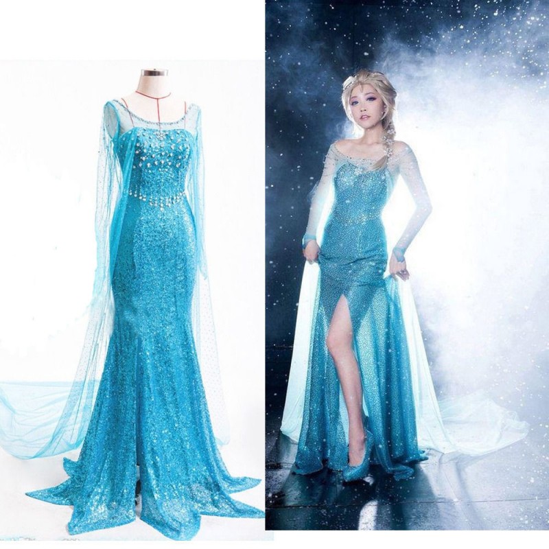 ebay冰雪奇緣成人連衣裙愛莎公主連衣裙Frozen dress 成人禮服裙批發・進口・工廠・代買・代購