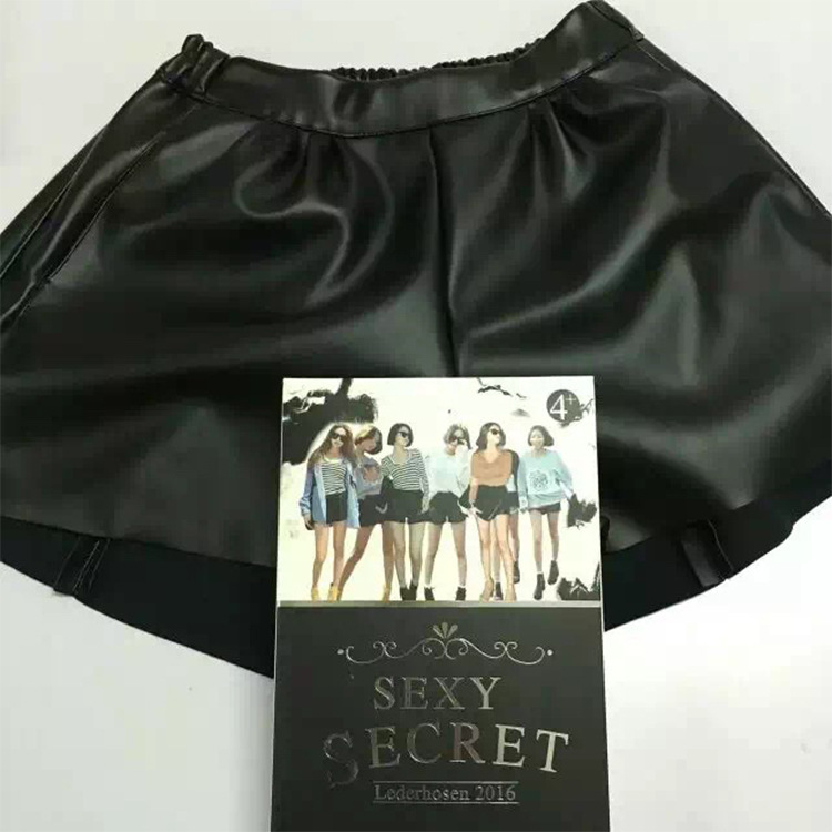 清倉特價sexy  李小璐同款皮短褲女闊腿褲女裝冬裝短褲廠傢直銷工廠,批發,進口,代購