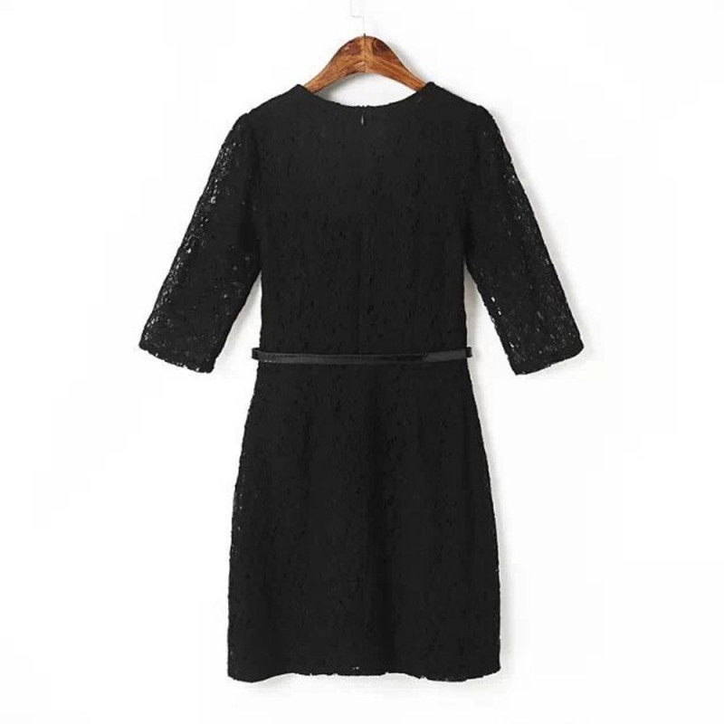 B14-12281 歐美2015春季新款外貿女裝女士修身顯瘦中袖蕾絲連衣裙批發・進口・工廠・代買・代購