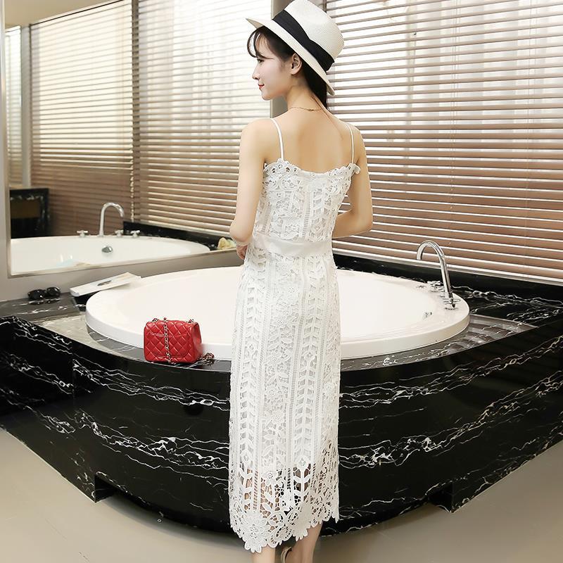 2016夏季韓版新款精致迷人優雅蕾絲長裙無袖吊帶裙工廠,批發,進口,代購