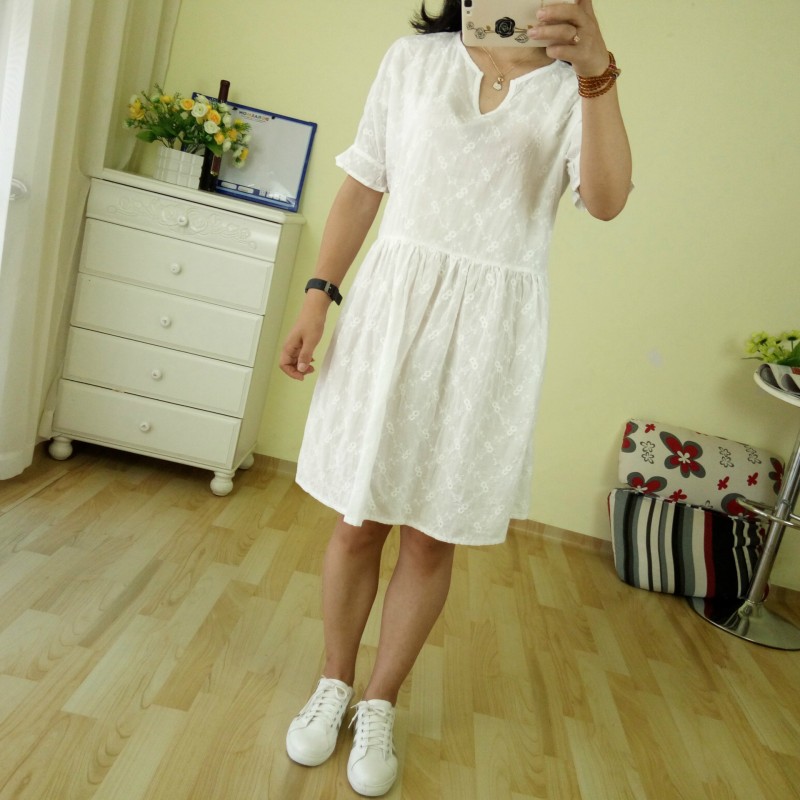夏季新款韓版甜美公主風精美小花刺繡長款連衣裙 16CA28一件代發工廠,批發,進口,代購