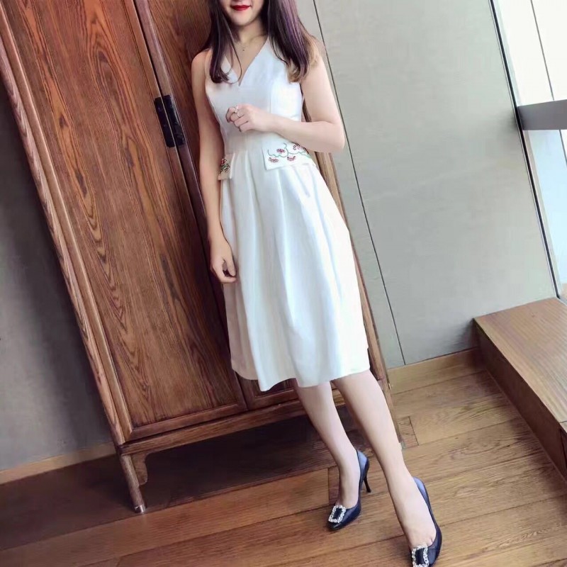 西爾傢2017早春新年禮服款性感V領露背氣質收腰版女式禮服裙批發・進口・工廠・代買・代購