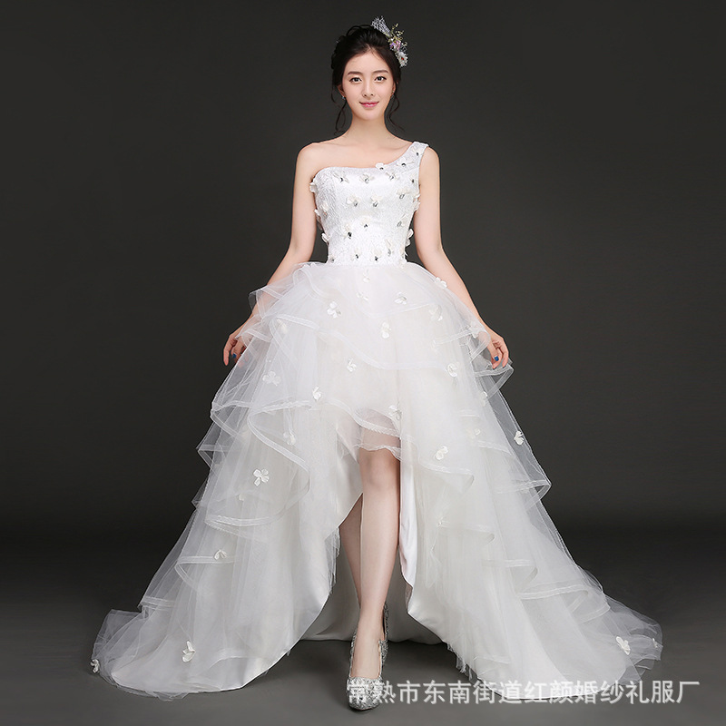 熱銷外貿修身燕尾婚紗 韓式簡約顯瘦拖尾婚紗 影樓婚紗來樣定做批發・進口・工廠・代買・代購
