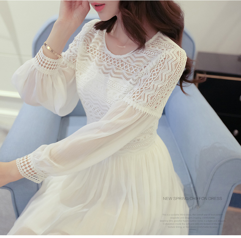 春裝女款2016白色打底裙時尚刺繡縷空性感氣質顯瘦蕾絲連衣裙工廠,批發,進口,代購
