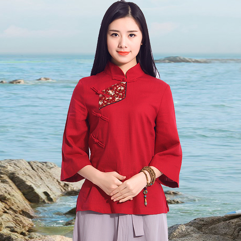 2016夏季民國漢服古裝服裝棉麻中國民族風中式上衣薄款外套女唐裝工廠,批發,進口,代購