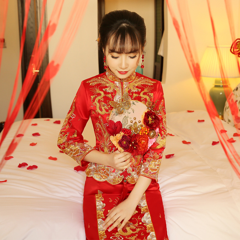 秀禾服龍鳳褂裙新娘禮服結婚敬酒服中式嫁衣古裝旗袍婚禮喜服春夏工廠,批發,進口,代購