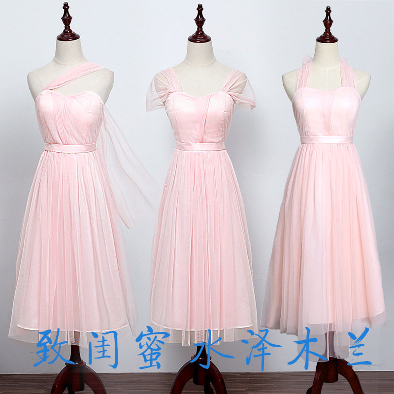 伴娘服中長款2016新款顯瘦伴娘禮服小禮服姐妹裙畢業晚禮服伴娘團批發・進口・工廠・代買・代購