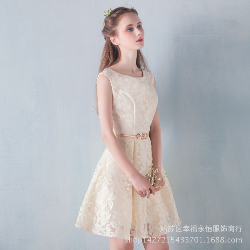 2016新款春夏伴娘服短款宴會晚禮服主持人小禮服連衣裙修身顯瘦女批發・進口・工廠・代買・代購