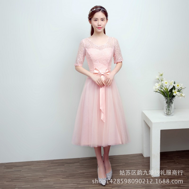 敬酒服新娘紅色短款結婚晚禮服宴會中長款修身連衣裙女2016新款夏批發・進口・工廠・代買・代購