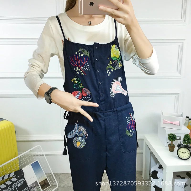 塔木森重工菠蘿重工刺繡客供細吊帶背帶褲連身褲批發・進口・工廠・代買・代購