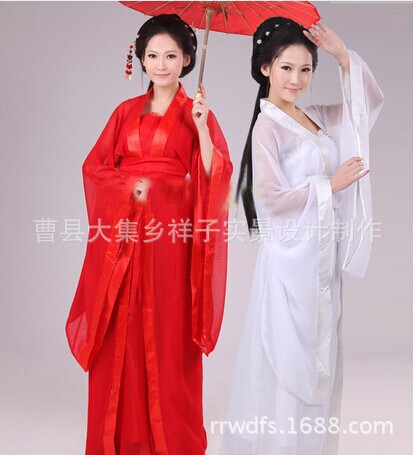 古裝服裝白色小龍女漢服唐裝仙女裝舞蹈影樓寫真俠女服東方不敗批發・進口・工廠・代買・代購