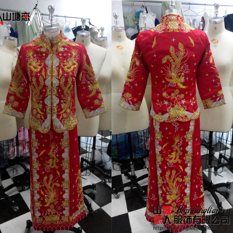 2015新款龍鳳褂裙中式秀禾服 婚紗新娘結婚旗袍禮服 批發敬酒服批發・進口・工廠・代買・代購