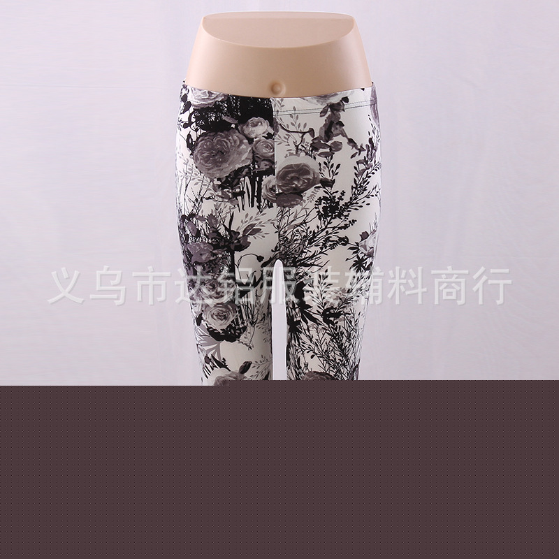 超彈牛奶絲印花七分褲瘦身速賣通爆款內搭褲大碼內搭褲工廠,批發,進口,代購
