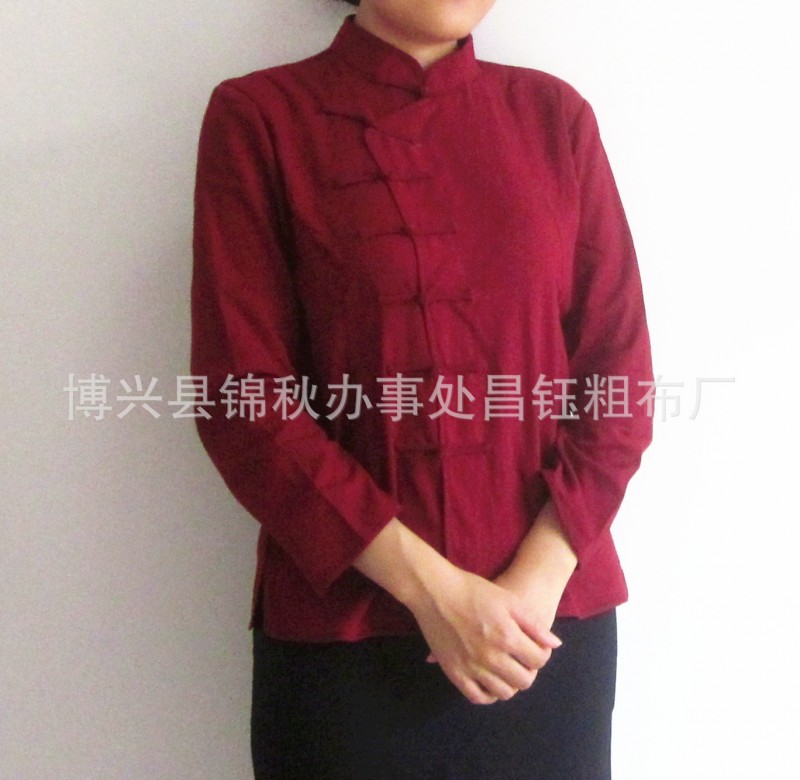 2016新款民族風女裝復古純色改良唐裝修身盤扣竹節麻棉麻唐裝工廠,批發,進口,代購