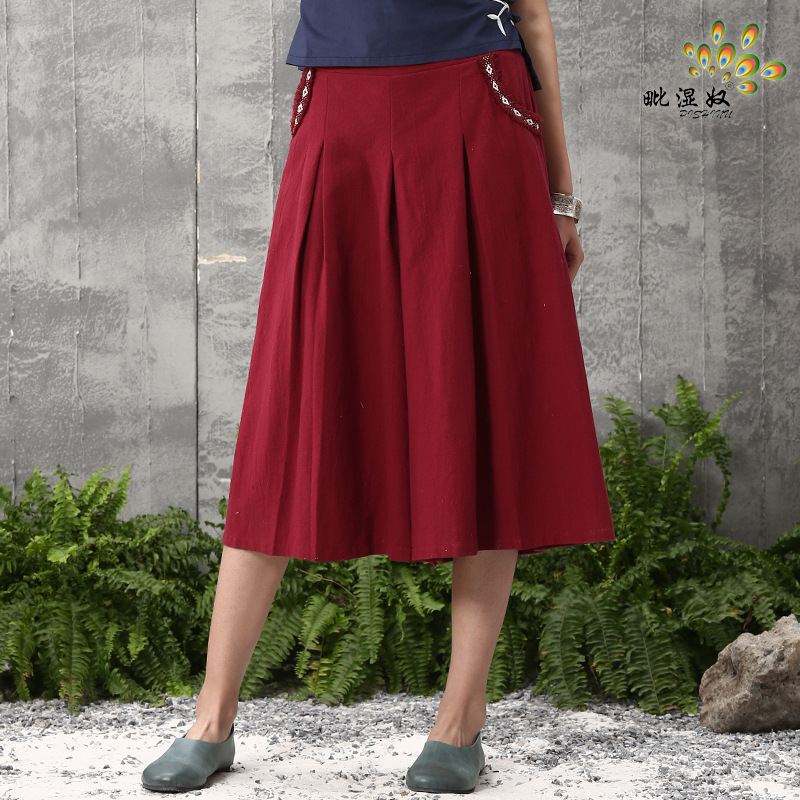 毗濕奴2016夏季棉麻女裝新款 凈色透氣寬松七分褲 闊腿褲2677工廠,批發,進口,代購