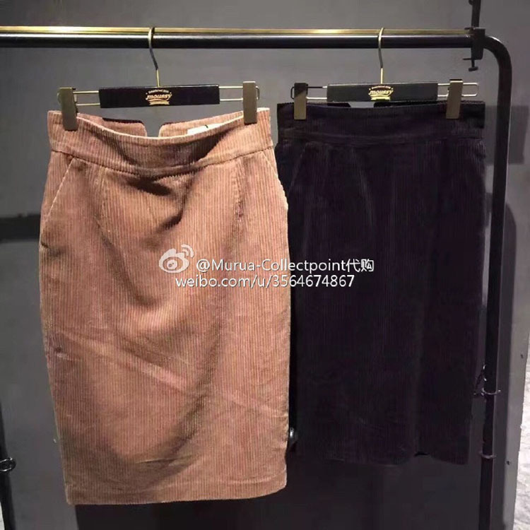 16秋冬女裝新款日系M傢百搭高腰顯瘦燈芯絨半身裙包臀裙批發・進口・工廠・代買・代購