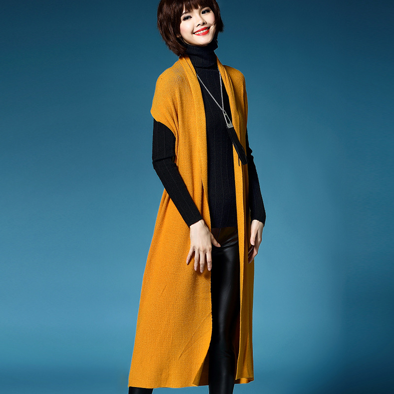 秋裝新款寬松大碼披肩女長款無袖馬夾時尚文藝百搭外套韓版女上衣工廠,批發,進口,代購