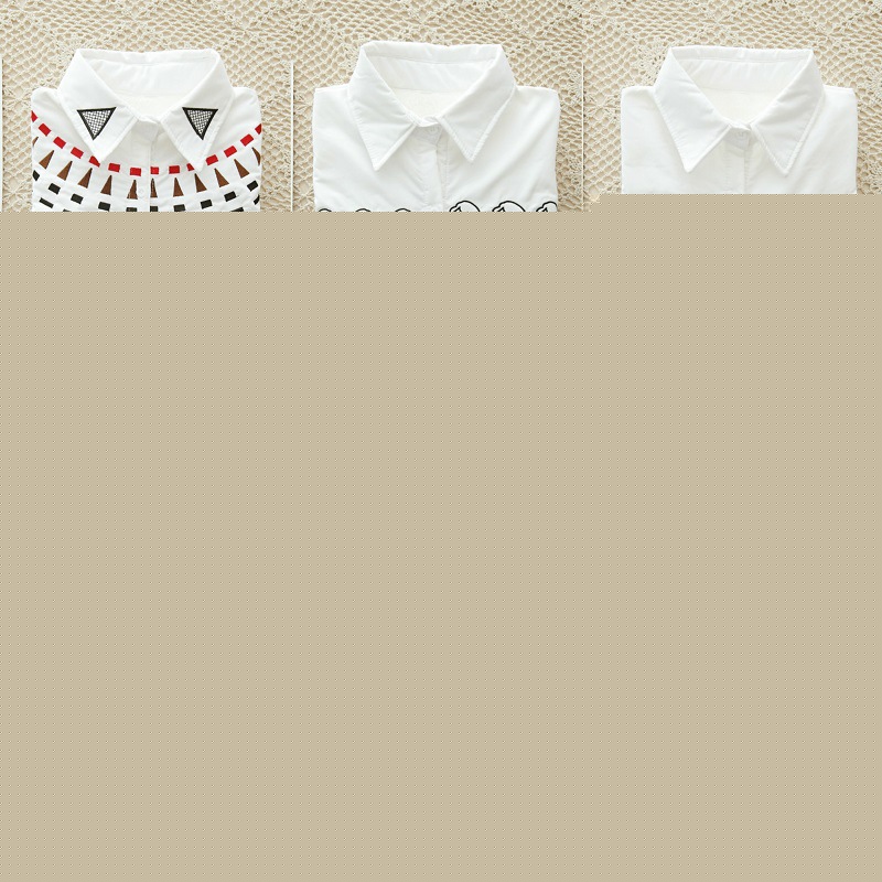 2016秋冬新款學院風小清新刺繡印花加絨加厚長袖襯衫女批發・進口・工廠・代買・代購