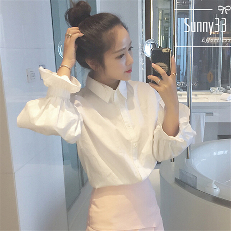 2016春秋新品韓版女裝方領氣質修身襯衣顯瘦學生純色百搭襯衫女潮批發・進口・工廠・代買・代購
