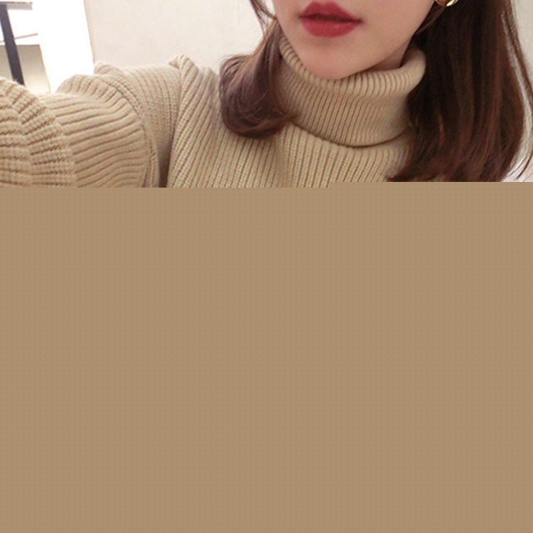 錢夫人秋冬新款女裝韓版高領毛衣插肩袖 套頭針織衫女大碼加厚工廠,批發,進口,代購