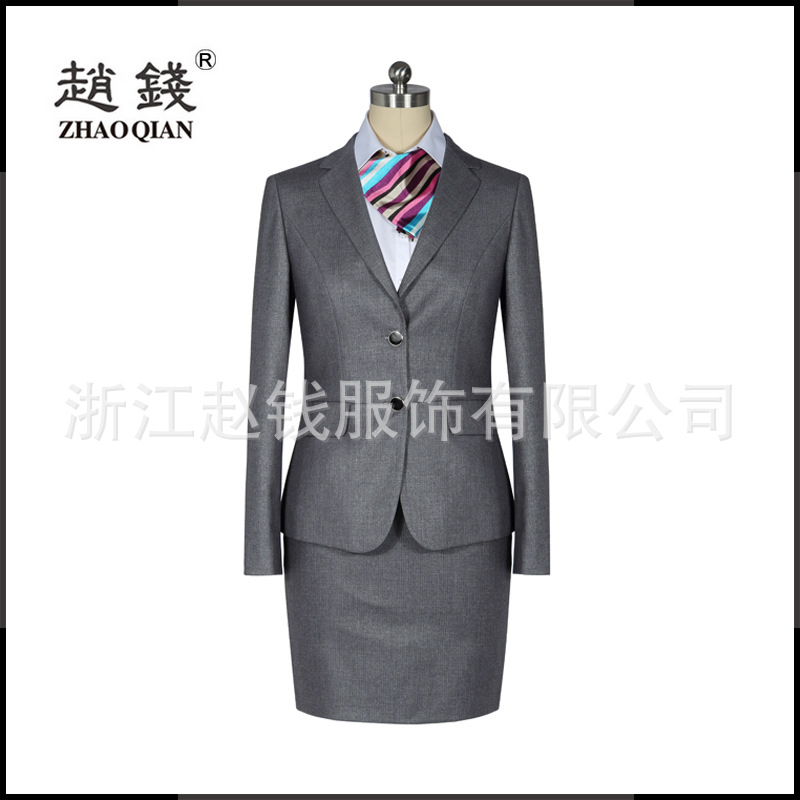 灰色商務西裝西服女裝  修身職業裝職業女士套裝批發・進口・工廠・代買・代購