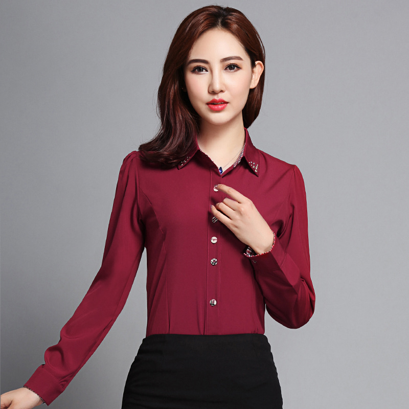 加絨加厚2016韓版職業ol氣質上衣襯衫 修身長袖女士襯衣工廠,批發,進口,代購