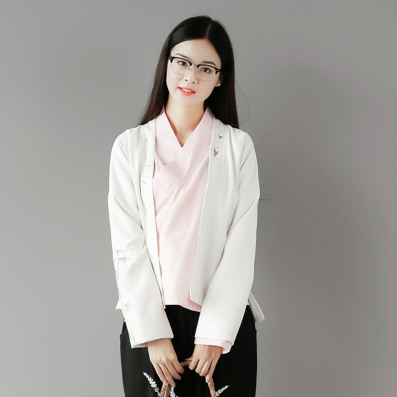 2016秋裝新款長袖短款印花棉麻小外套上衣女 廠傢直銷批發・進口・工廠・代買・代購